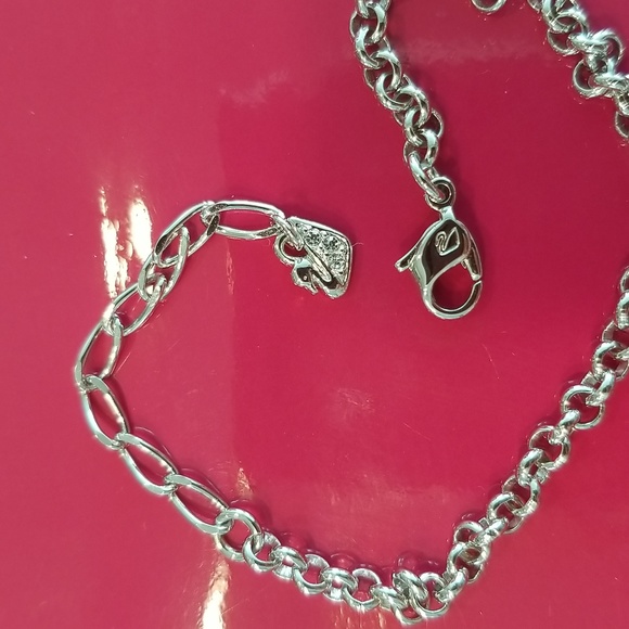 Swarovski Silver Padlock Bracelet with Clear Crystal - Picture 4 of 9